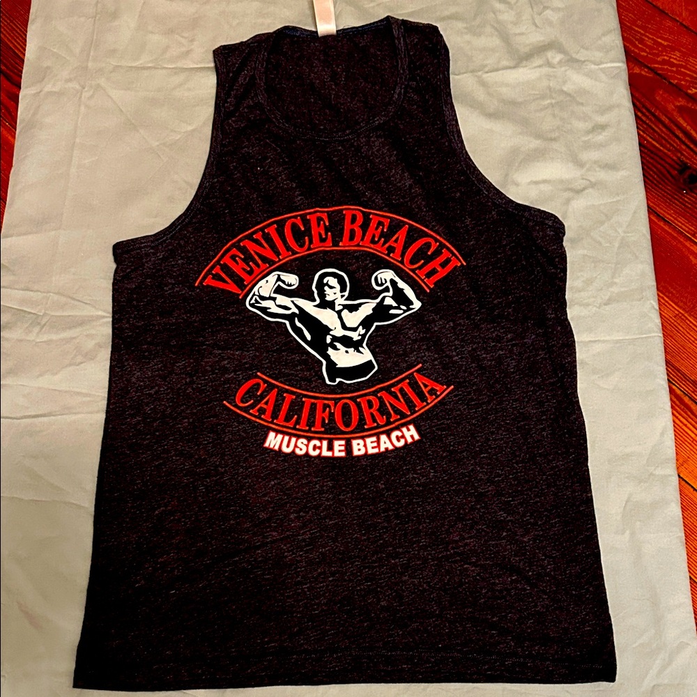 Venice Beach California Muscle Tank - Charcoal